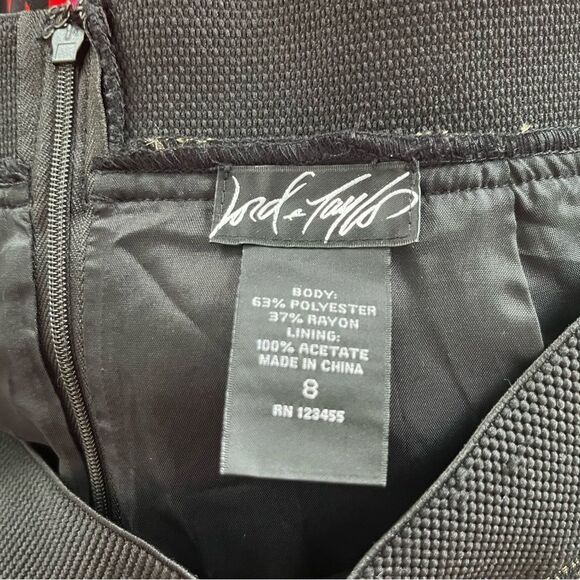 Lord & Taylor Black Gold Metallic Pleated Mini Skirt - Picture 5 of 8